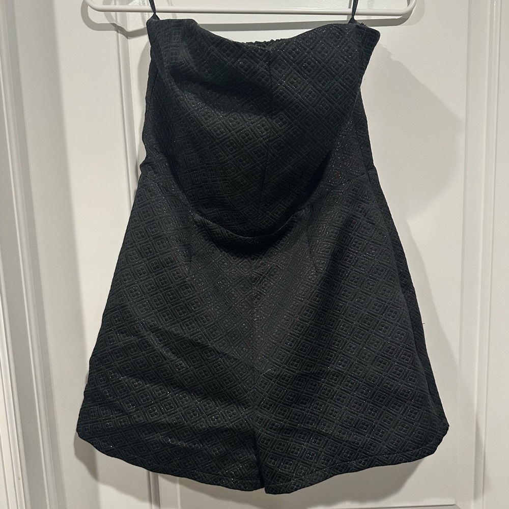 Elegant Black Strapless Romper